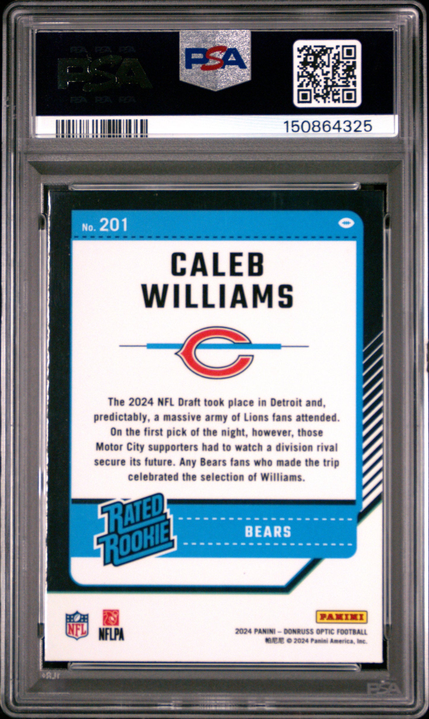2024 Panini Donruss Optic #201 Caleb Williams RC PSA 10