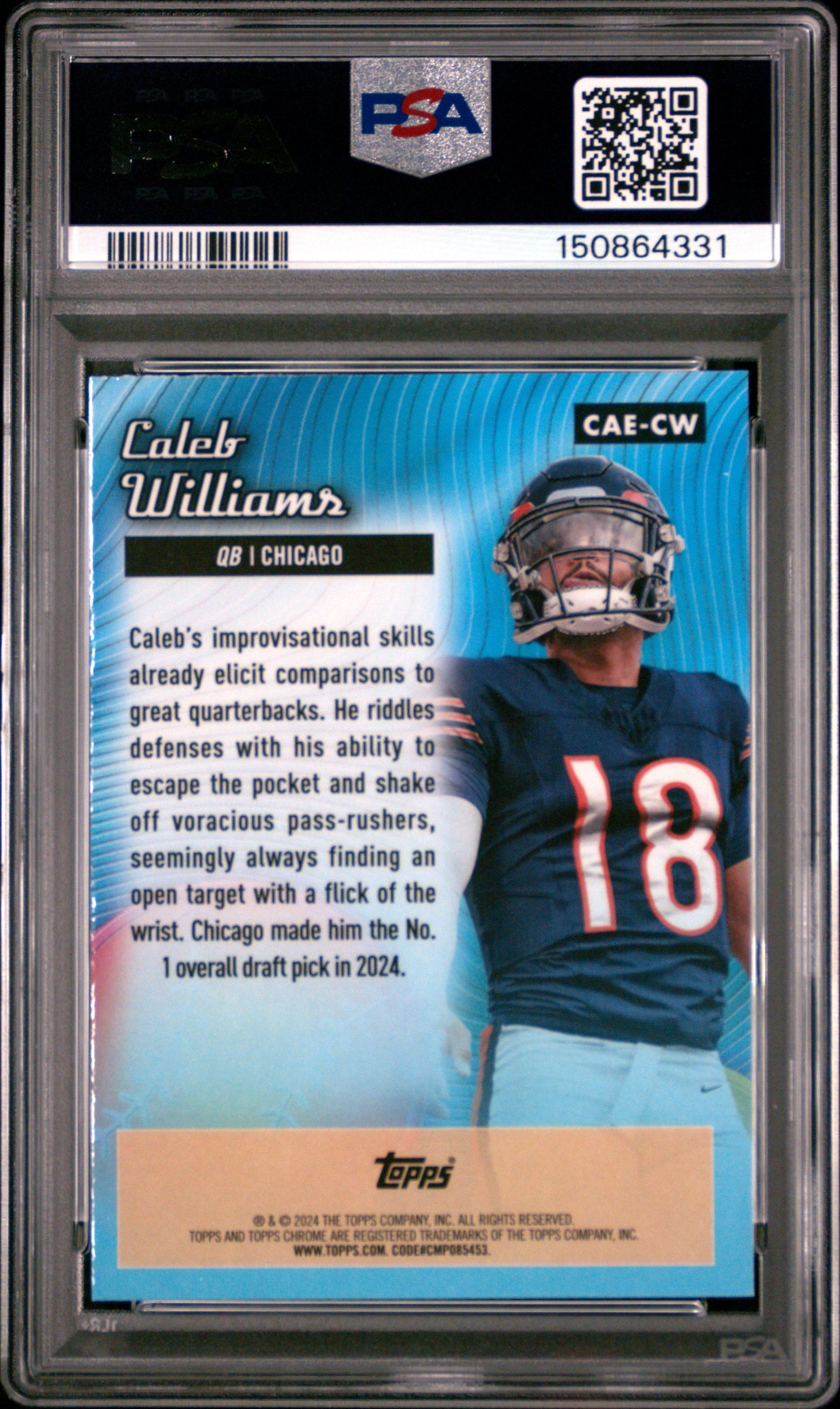 2024 Topps Chrome Chrome All-Etch #CAECW X-Fractor Caleb Williams RC PSA 9