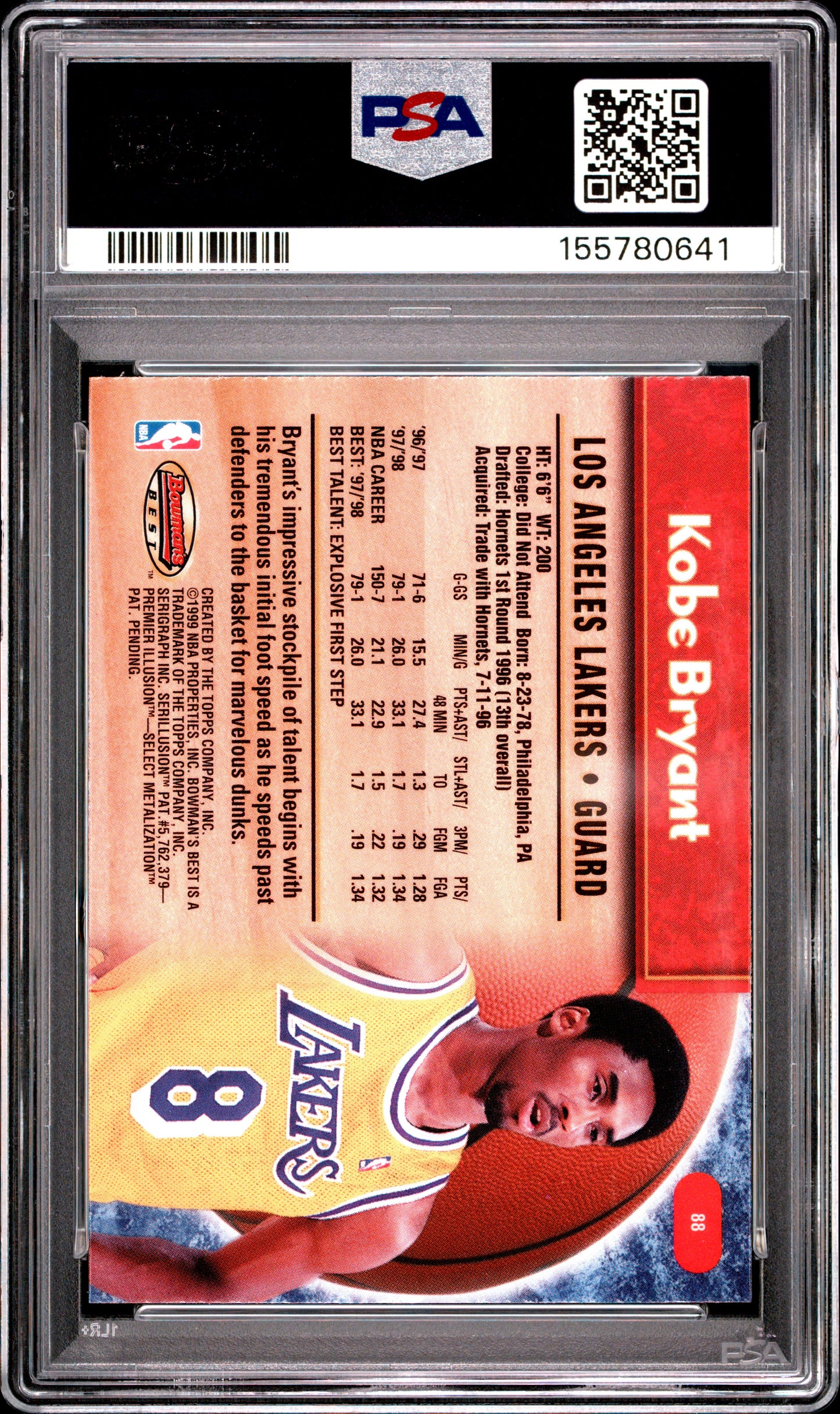 1998 Bowman's Best #88 Kobe Bryant PSA 9