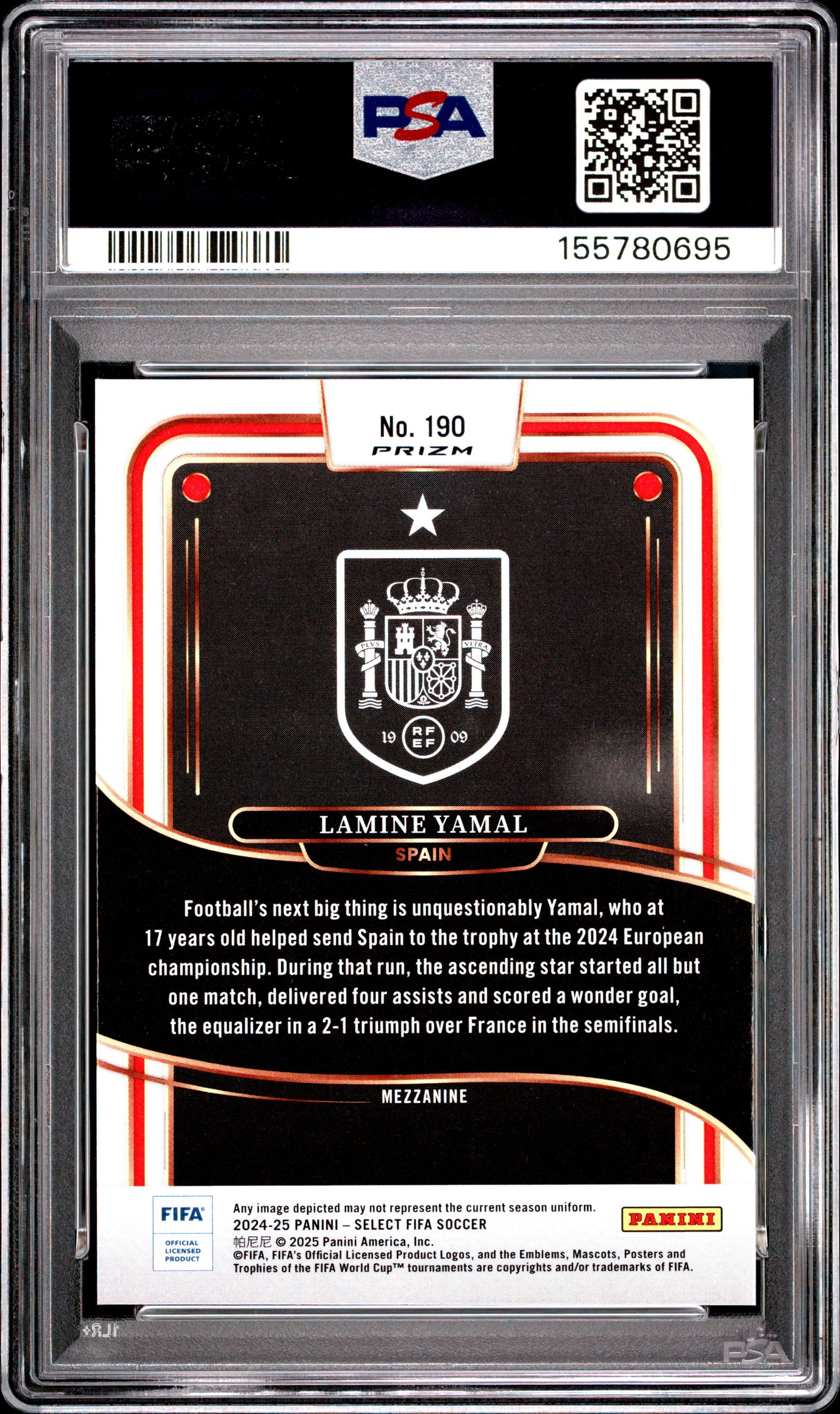 2024-25 Panini Select Fifa #190 Pandora Lamine Yamal PSA 8
