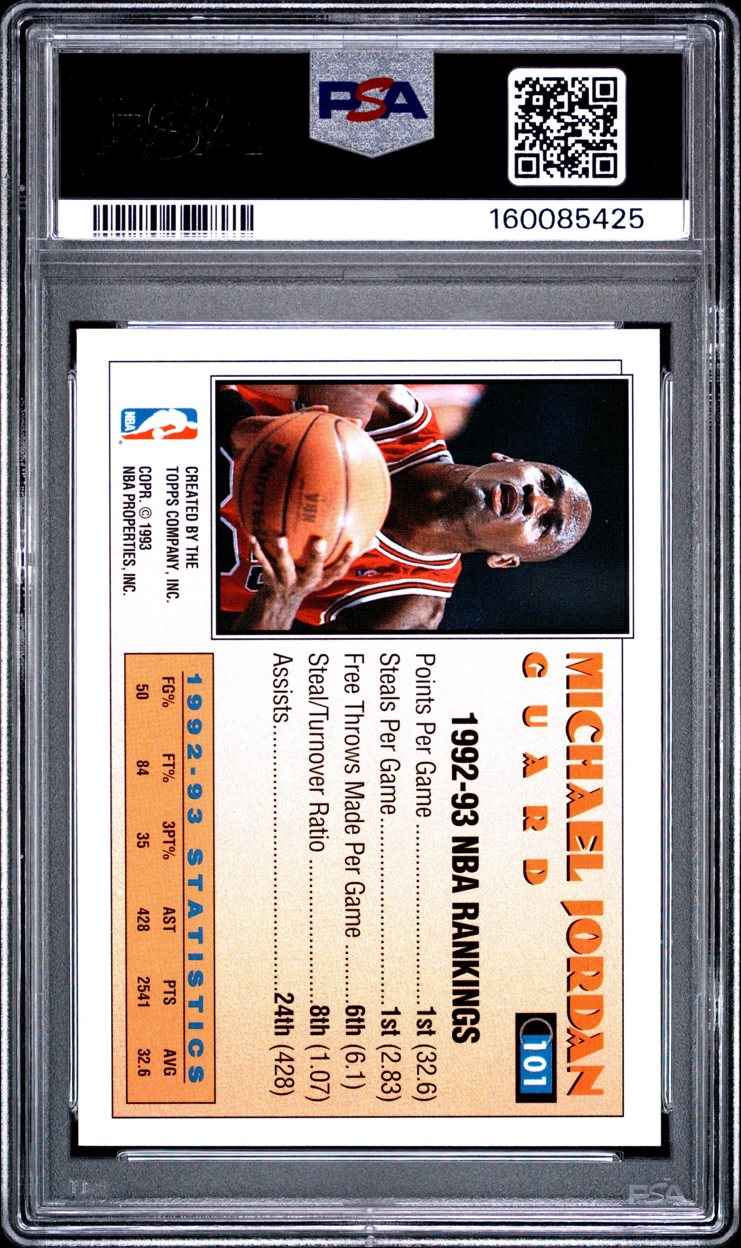 1993 Topps #101 Michael Jordan PSA 8