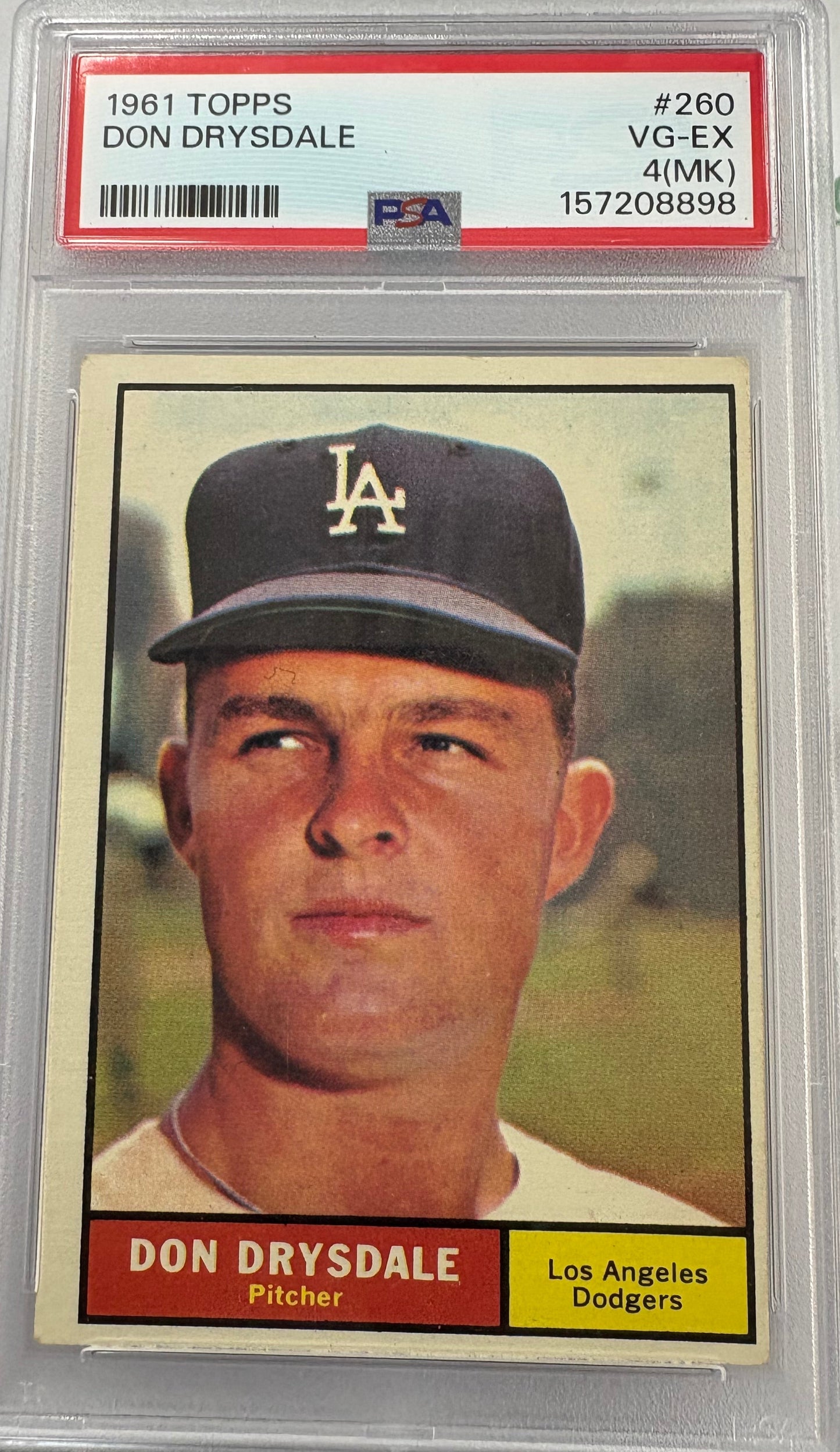 1961 Topps Don Drysdale VG-EX PSA 4 (MK)