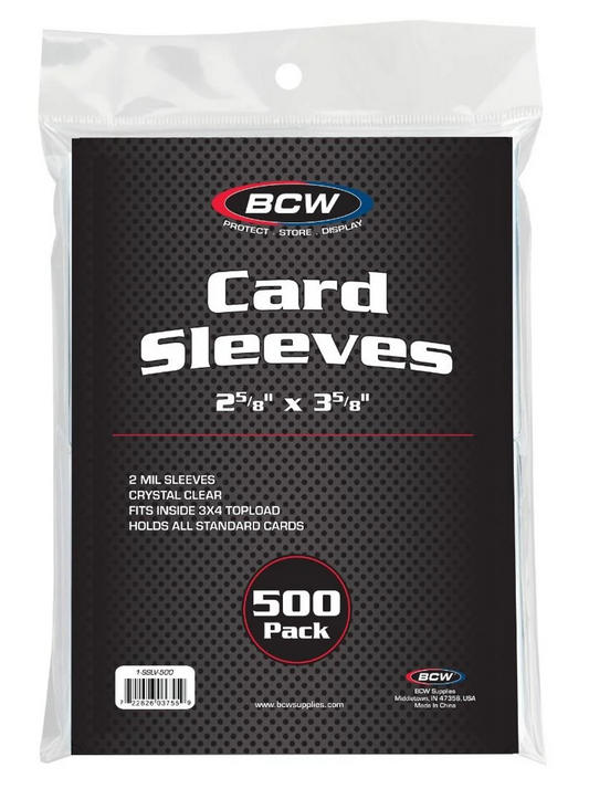 BCW Standard Card Sleeves - 500 Pack - SSLV-500