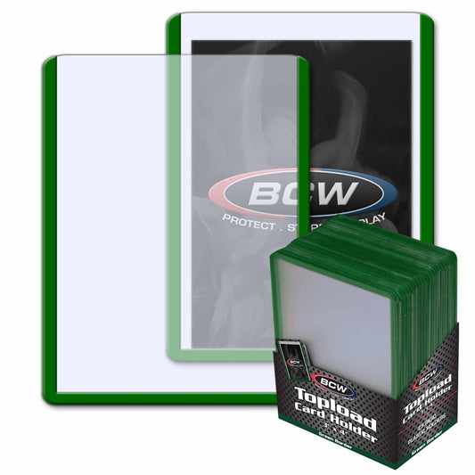 BCW Standard Size 3x4 Topload Card Holder - Green