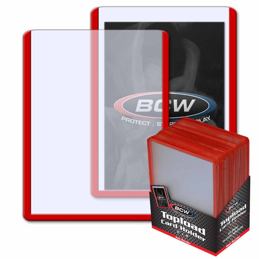 BCW Standard Size 3x4 Topload Card Holder - Red
