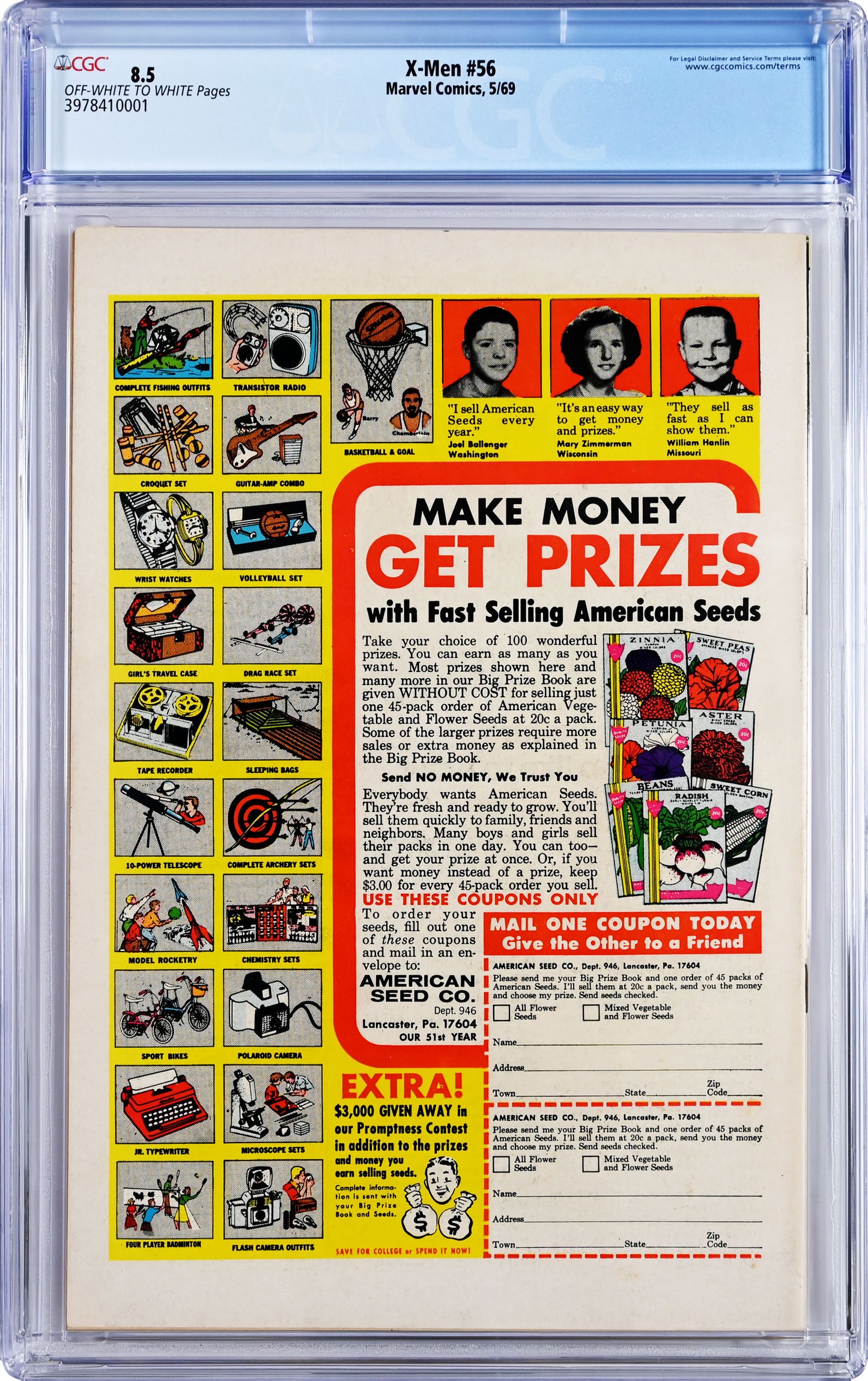 X-Men #56 Marvel Comics 5/69 CGC 8.5 Neal Adams Cover