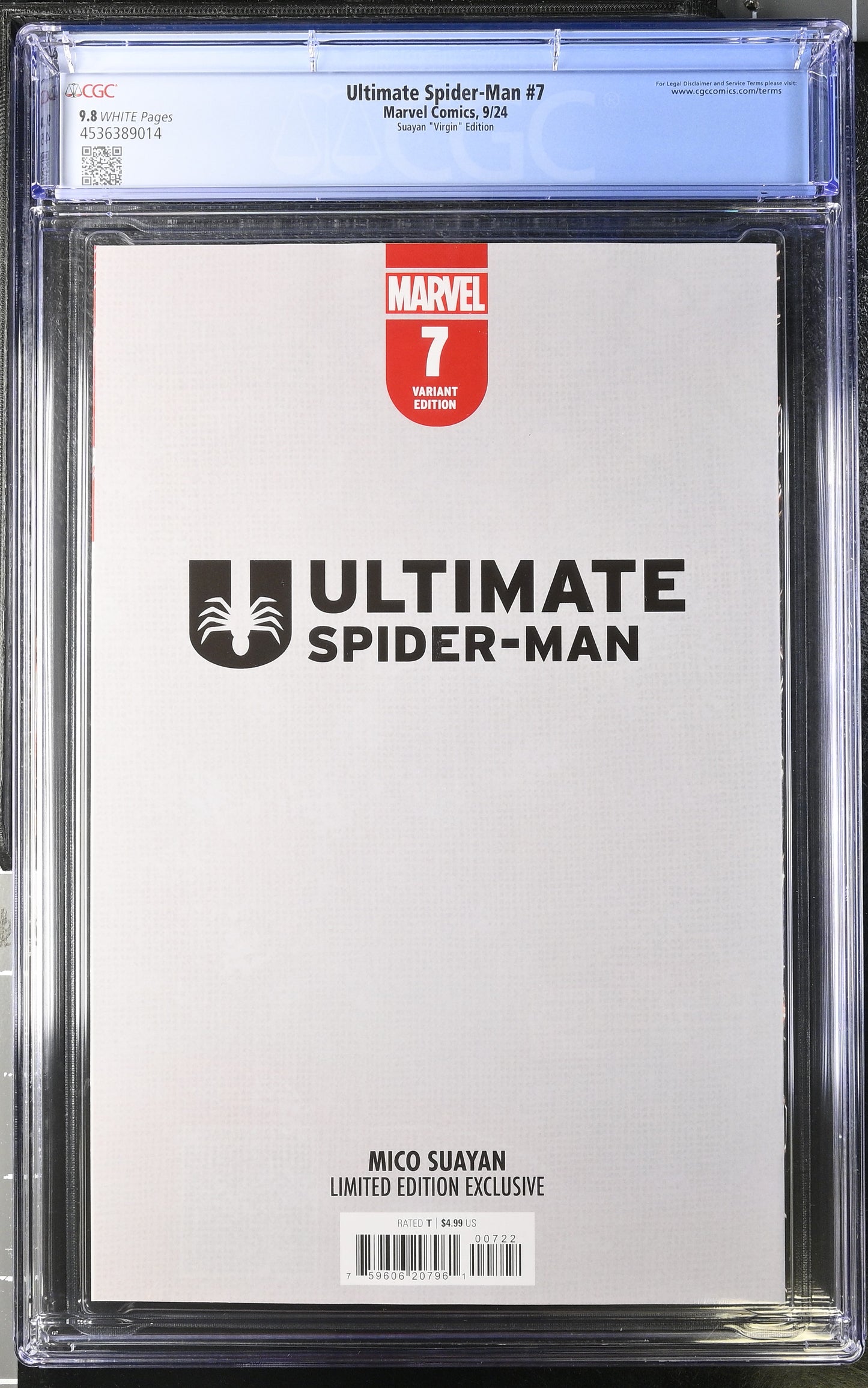 Ultimate Spider-Man #7 Marvel Comics 7/24 CGC 9.8 Suayan "Virgin" Edition