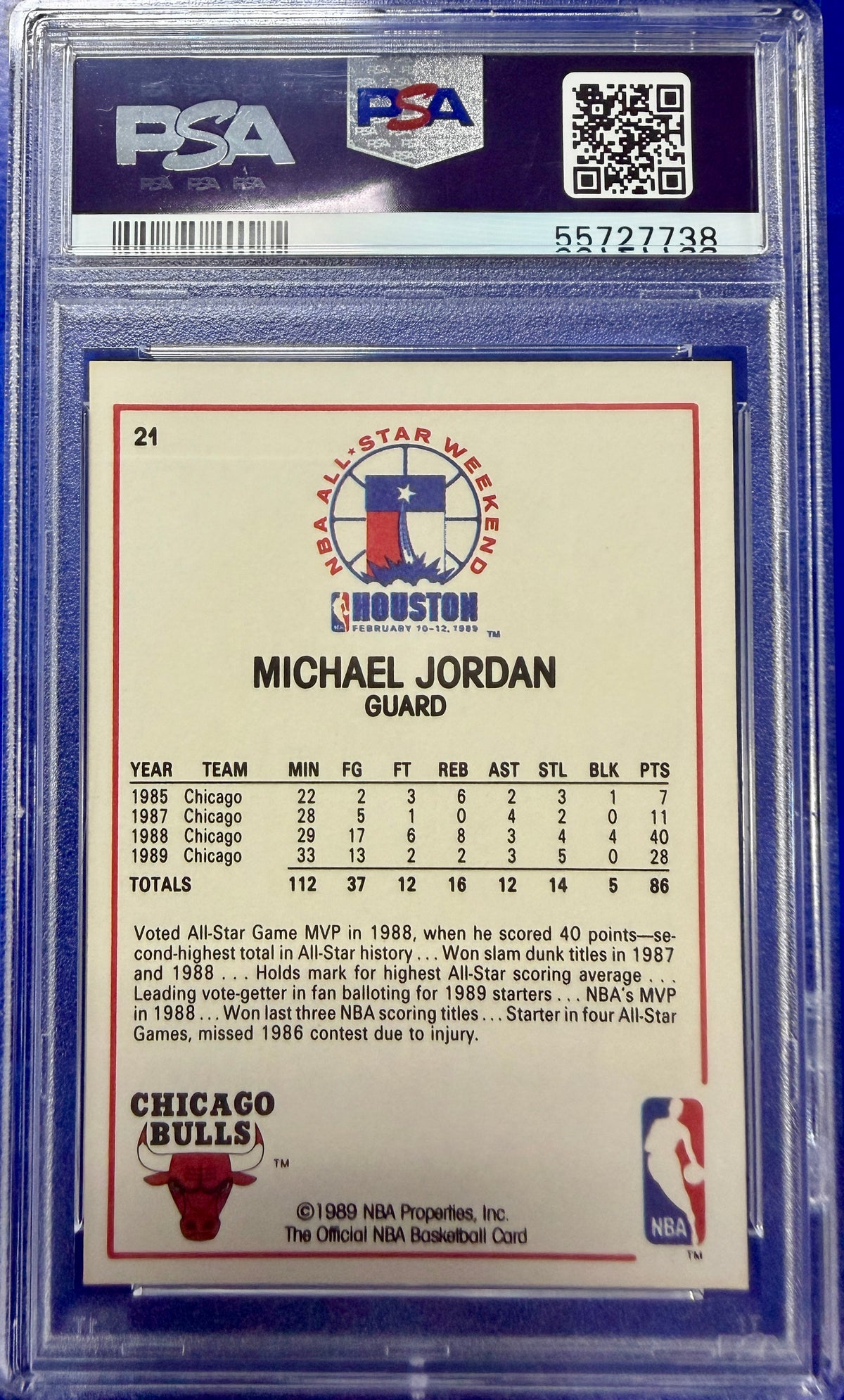 1989 Hoops #21 Michael Jordan PSA 9