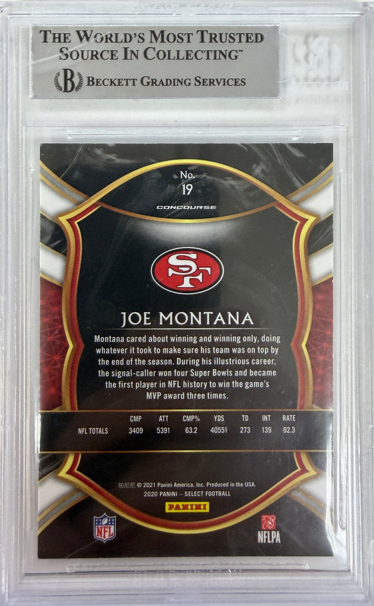 2020 Select #19 Joe Montana BAS Authentic
