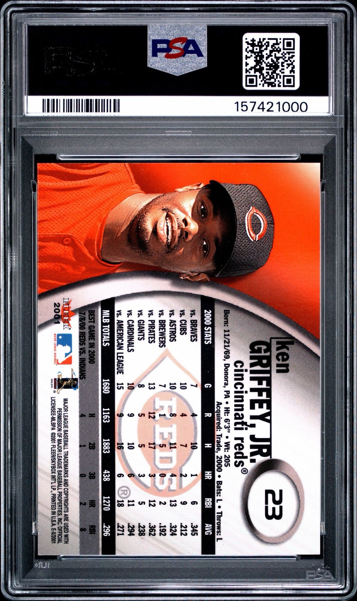 2001 Fleer E-X #23 Ken Griffey JR. PSA 9 (1000)