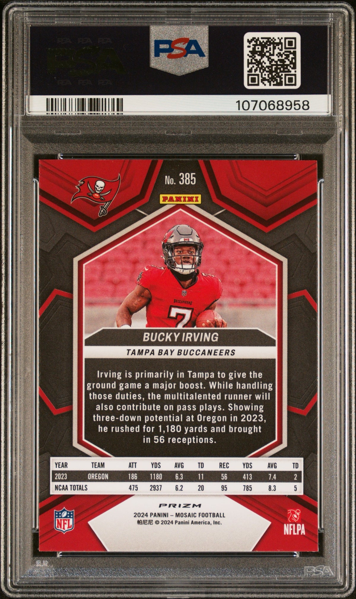 2024 Mosaic #385 Bucky Irving Reactive Blue RC PSA 10