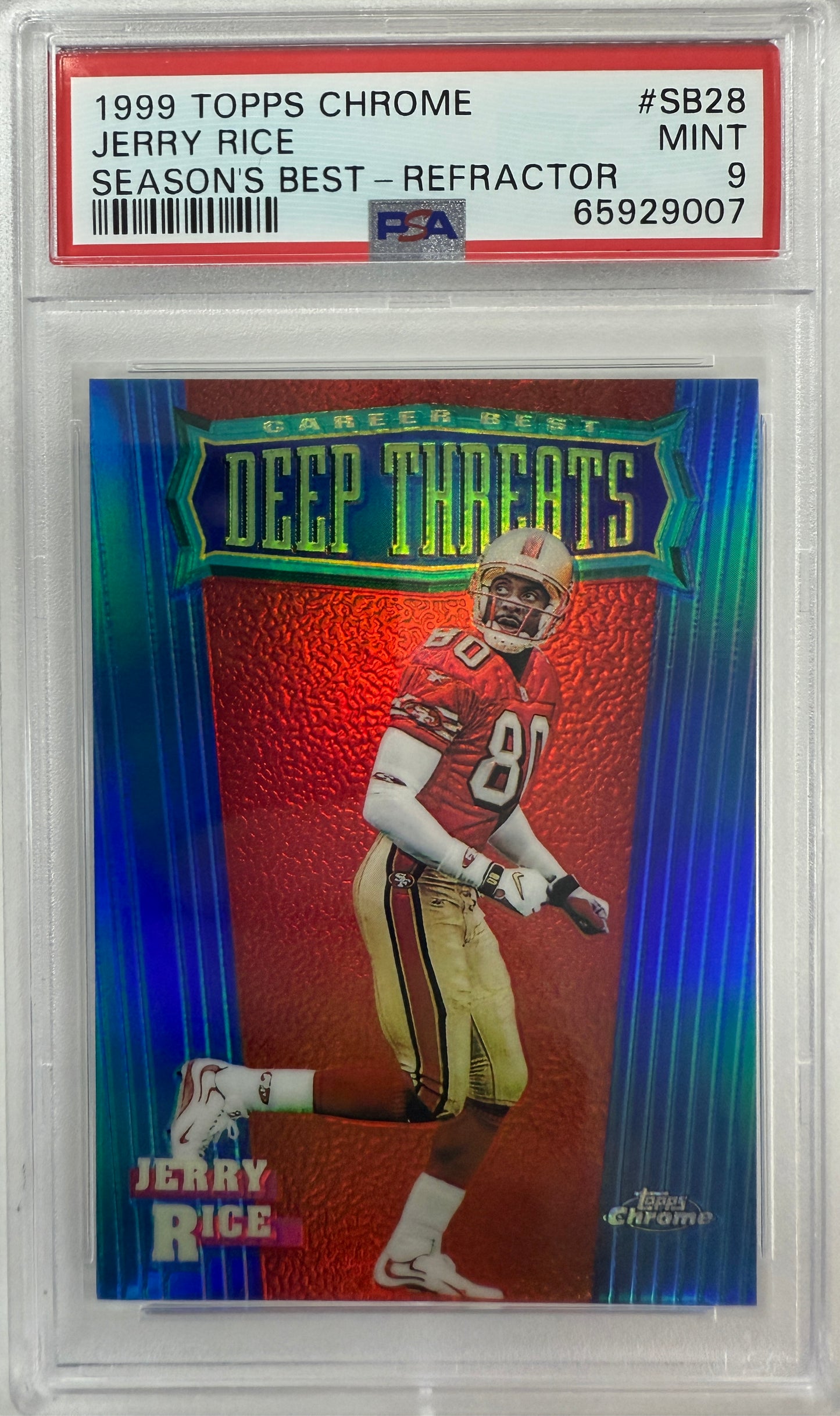 1999 Topps Chrome Season's Best #SB28 Refractor Jerry Rice PSA 9