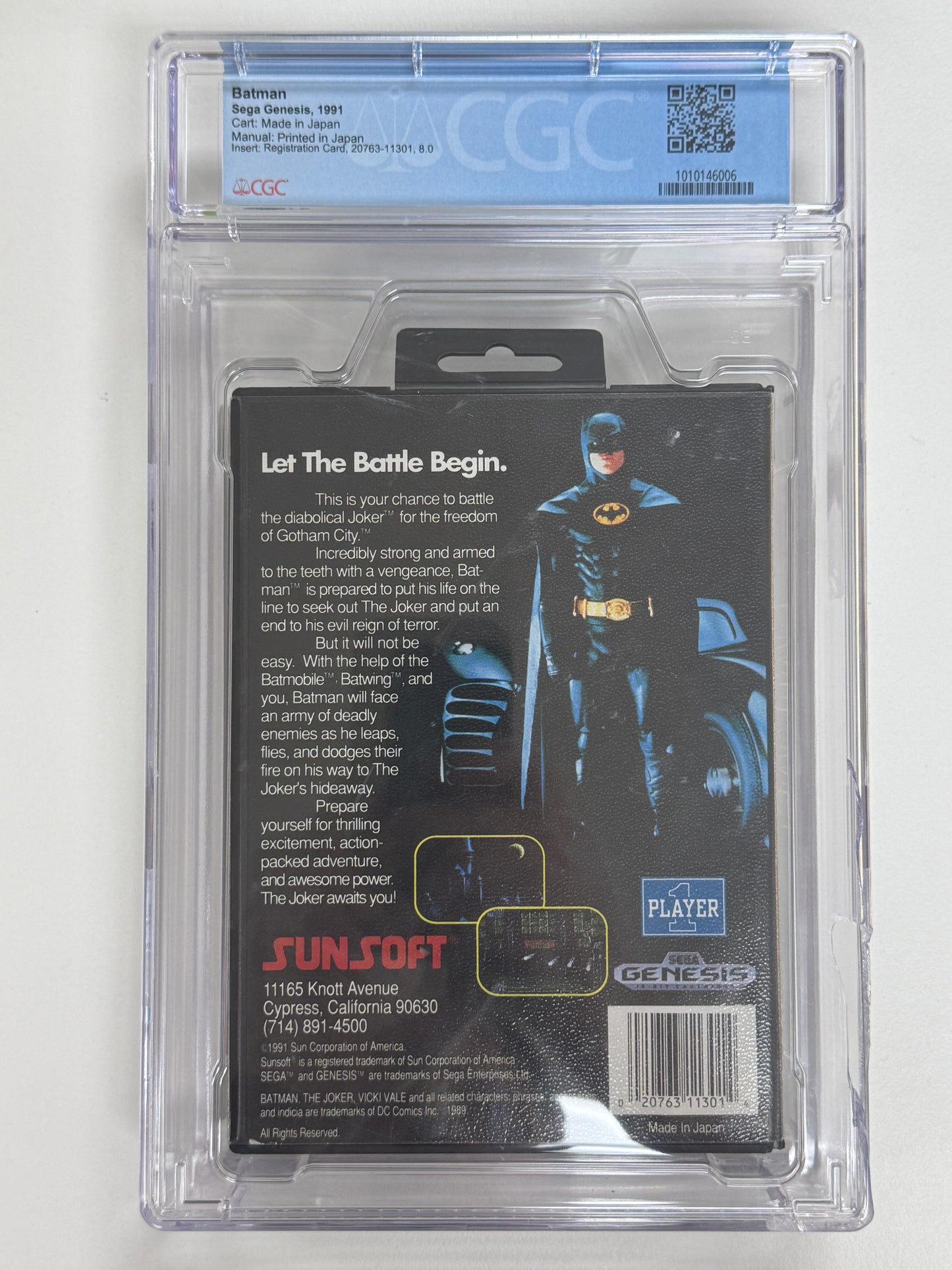 Sega Genesis Batman CGC 8.5 CIB w/Registration Card - *Cracked Case