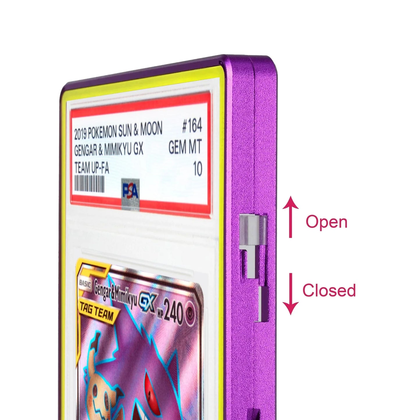Standard PSA Slabmags Case - Matte Purple With Yellow Glass Border