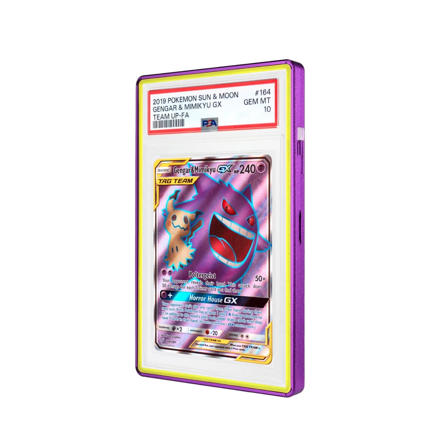 Standard PSA Slabmags Case - Matte Purple With Yellow Glass Border