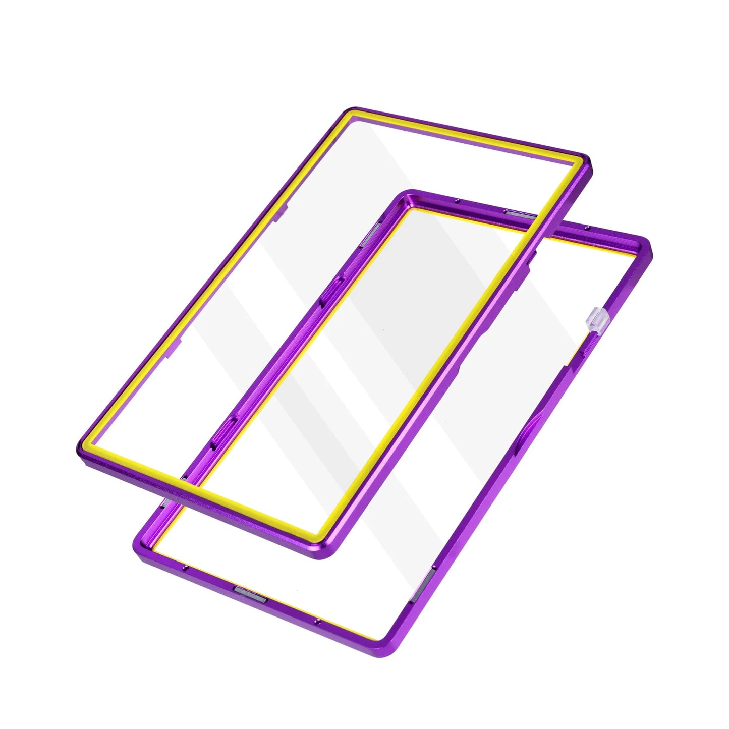 Standard PSA Slabmags Case - Matte Purple With Yellow Glass Border