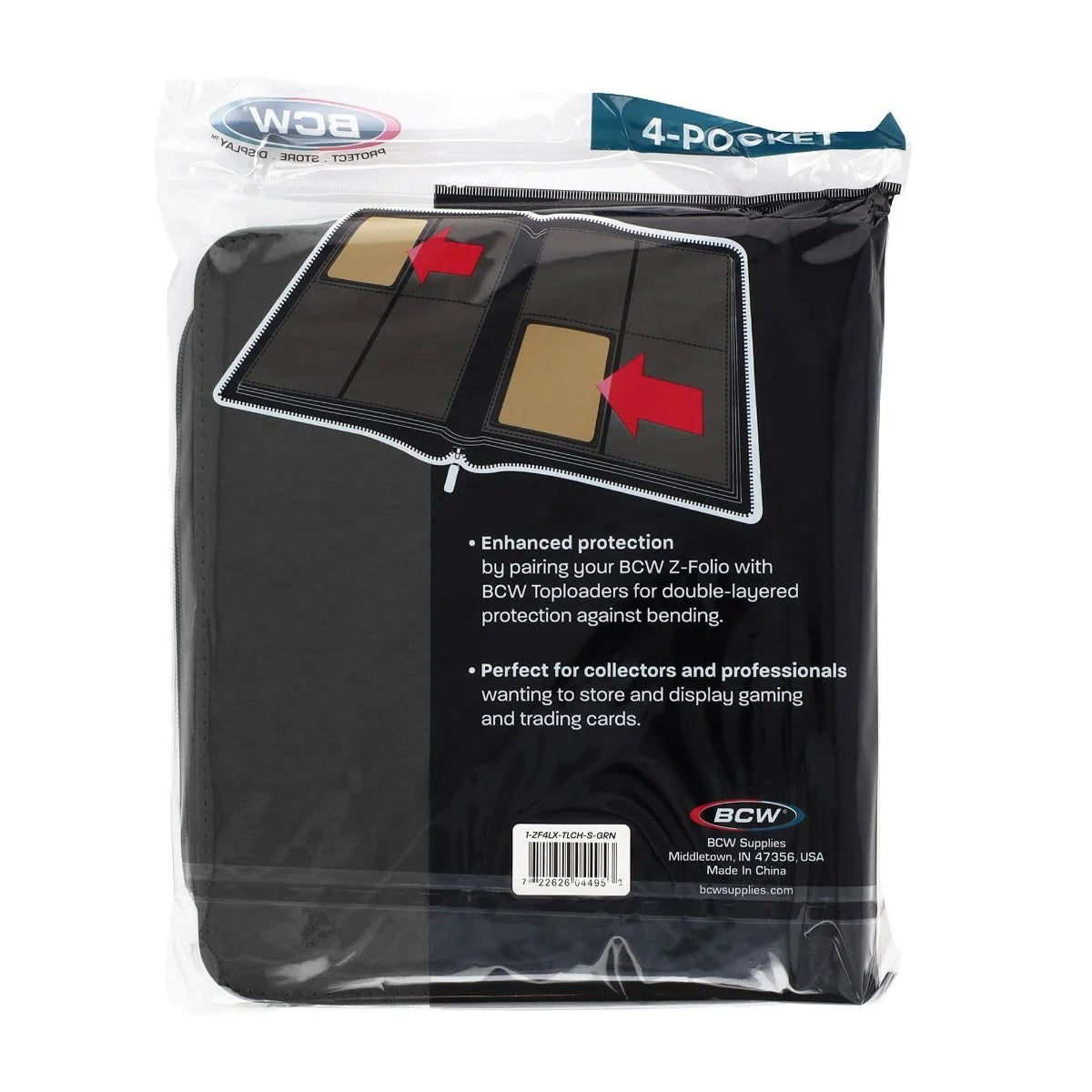 BCW Supplies: Z-Folio For Top Loaders 4-Pocket Lx - Black