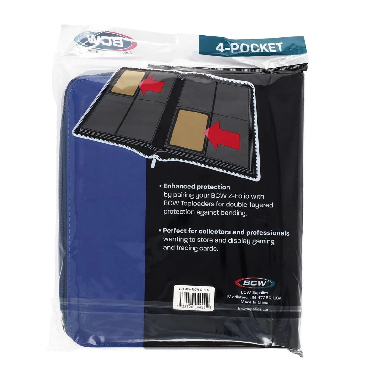 BCW Supplies: Z-Folio For Top Loaders 4-Pocket Lx - Blue