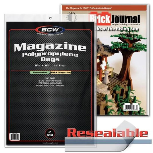 Resealable & Thick Magazine Bags 100ct Pack