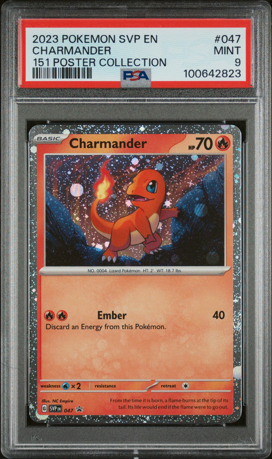 2023 Pokemon SVP #047 Charmander 151 Poster Collection PSA 9