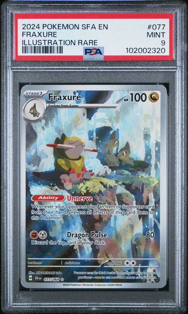2024 Pokemon SFA EN #077 Fraxure Illustration Rare PSA 9
