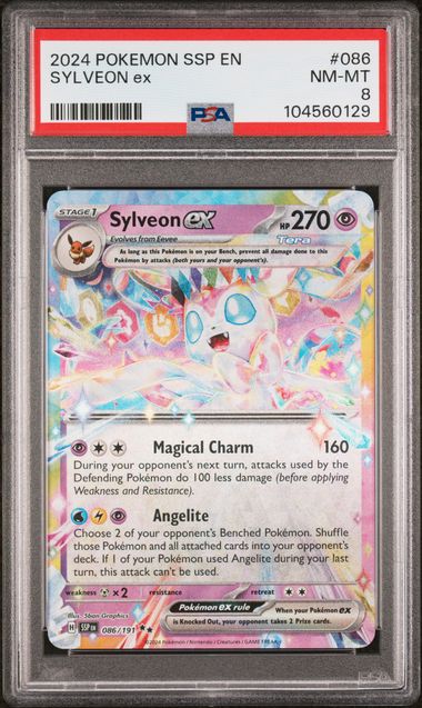 2024 Pokemon Ssp En-Surging Sparks #086 Sylveon Ex PSA 8