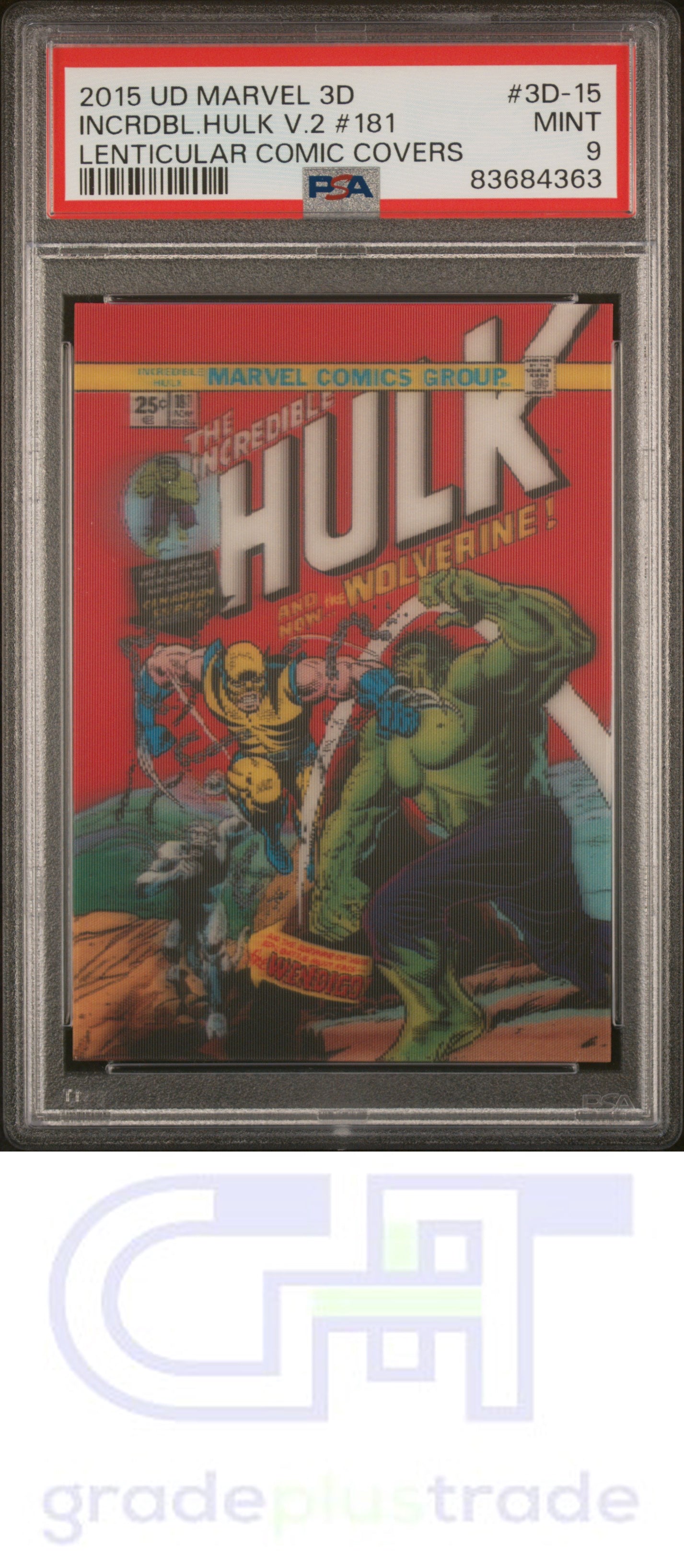 2015 Upper Deck Marvel 3d Lenticular Comic Covers Incrdbl.Hulk V.2 #181 PSA 9