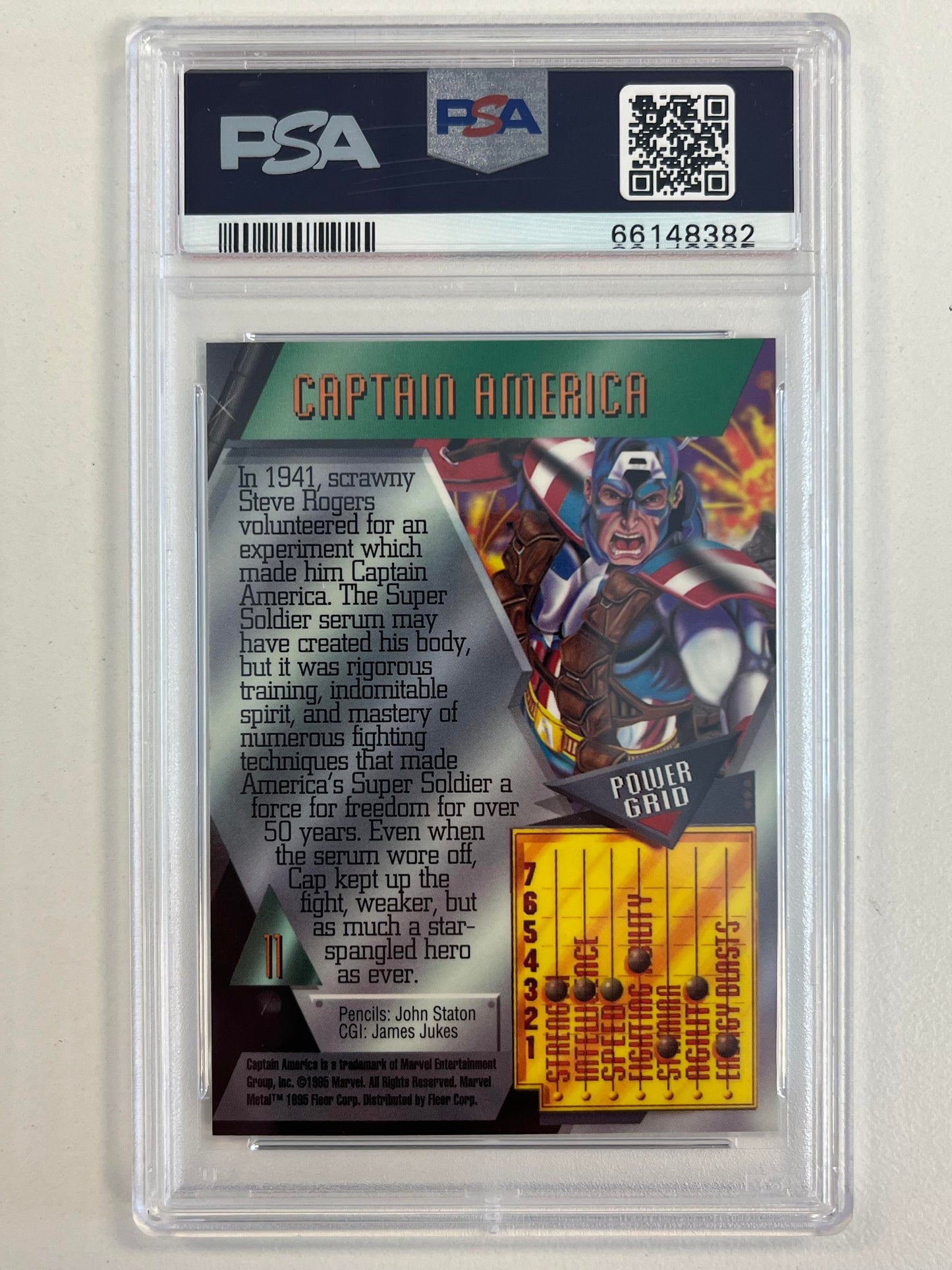 1995 Marvel Metal #11 Captain America PSA 8