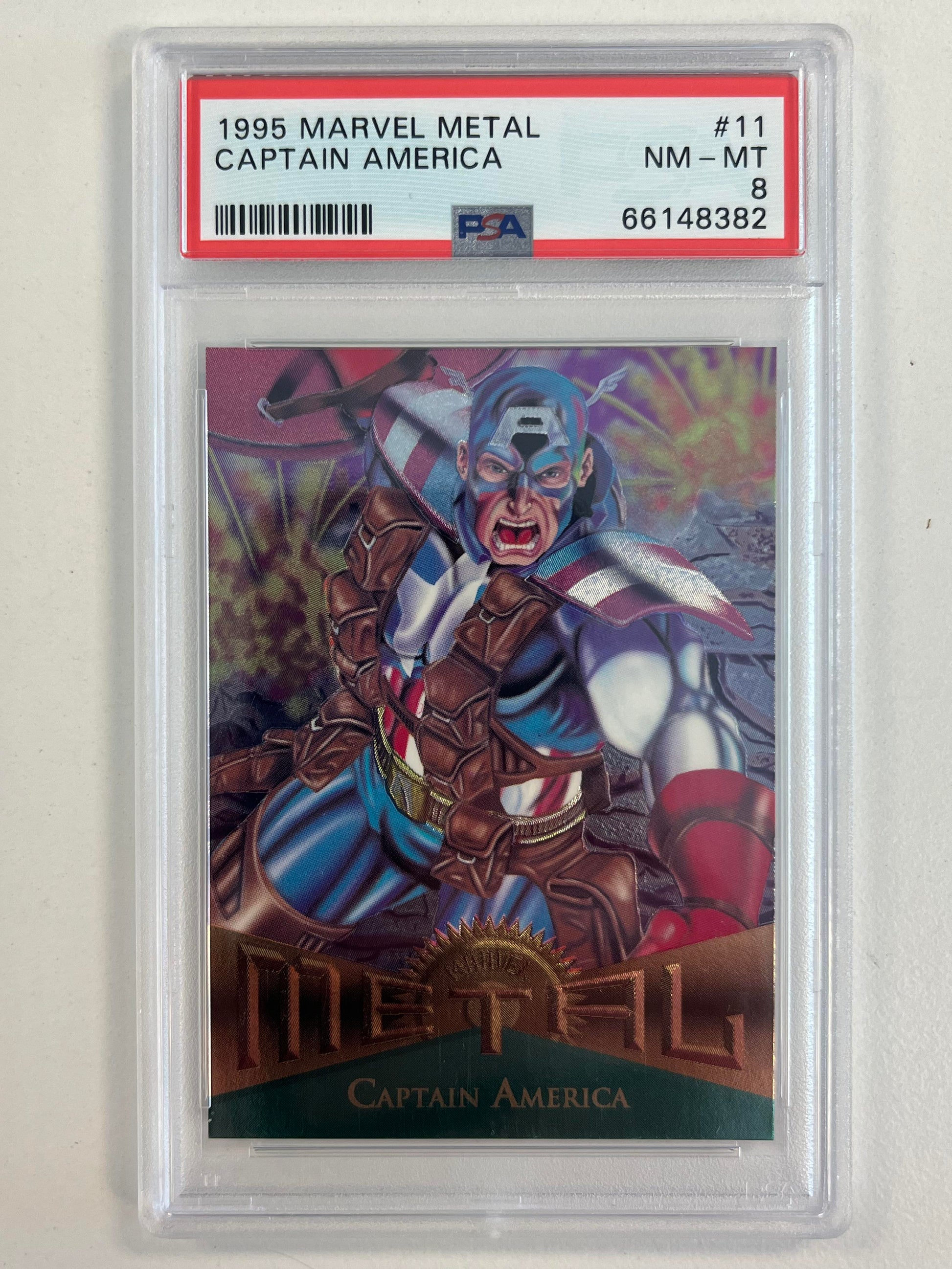 1995 Marvel Metal #11 Captain America PSA 8