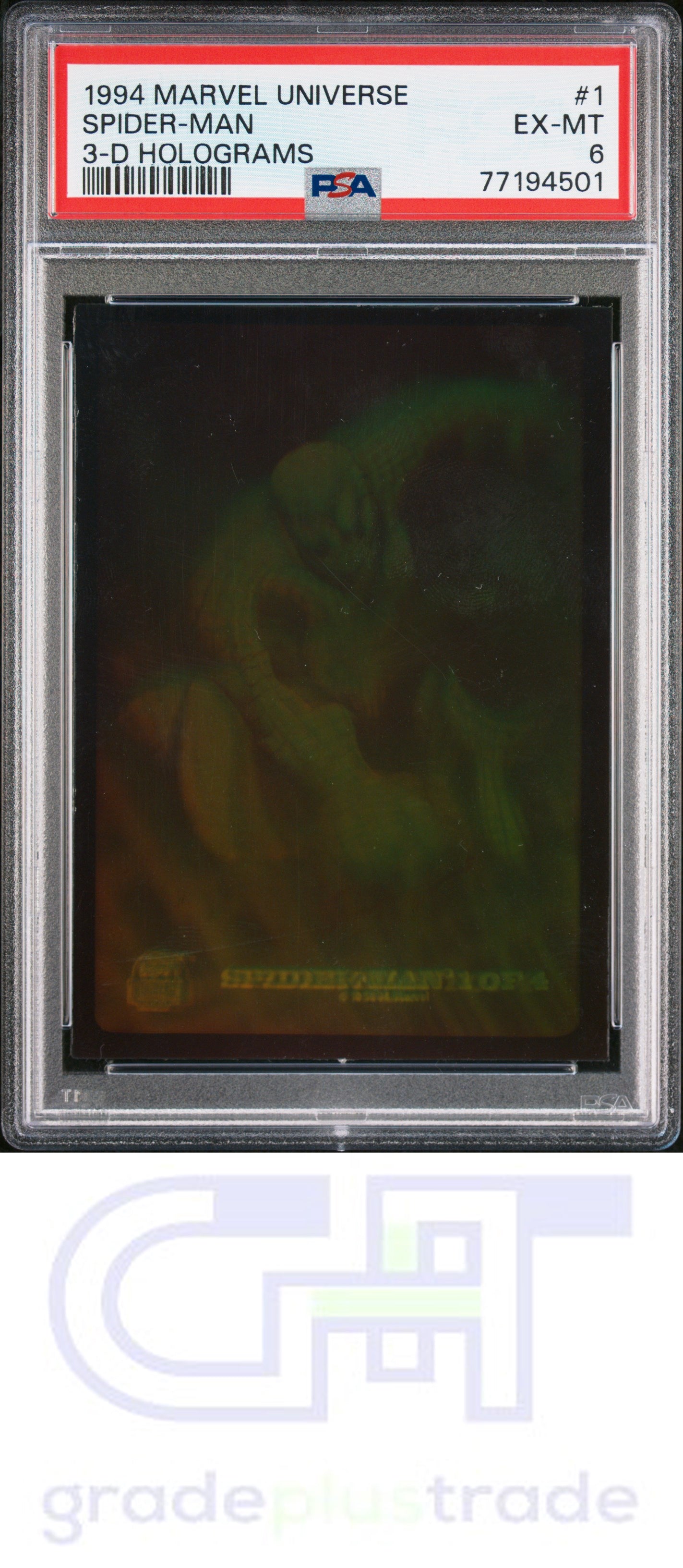 1994 Marvel Universe 3-D Holograms #1 Spider-Man 3-D Holograms PSA 6