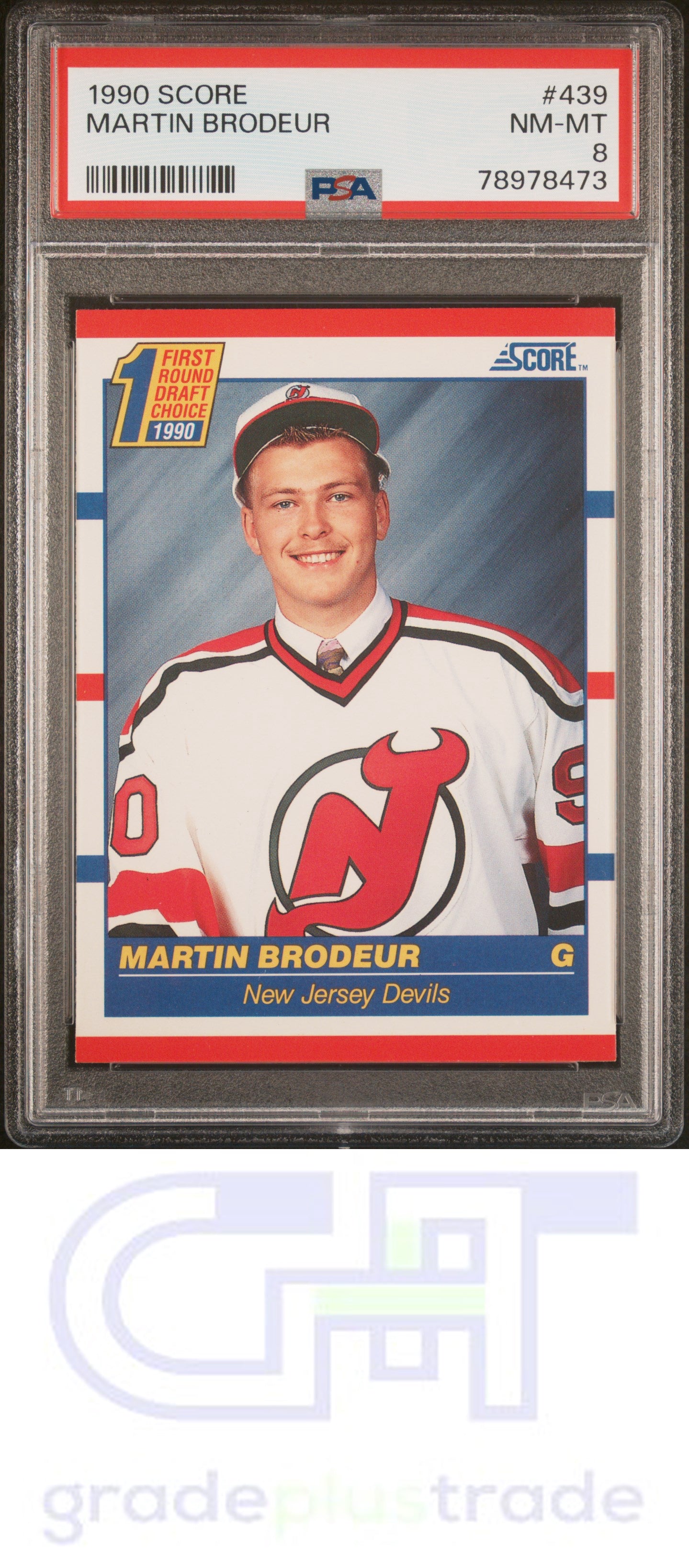 1990 Score #439 Martin Brodeur PSA 8