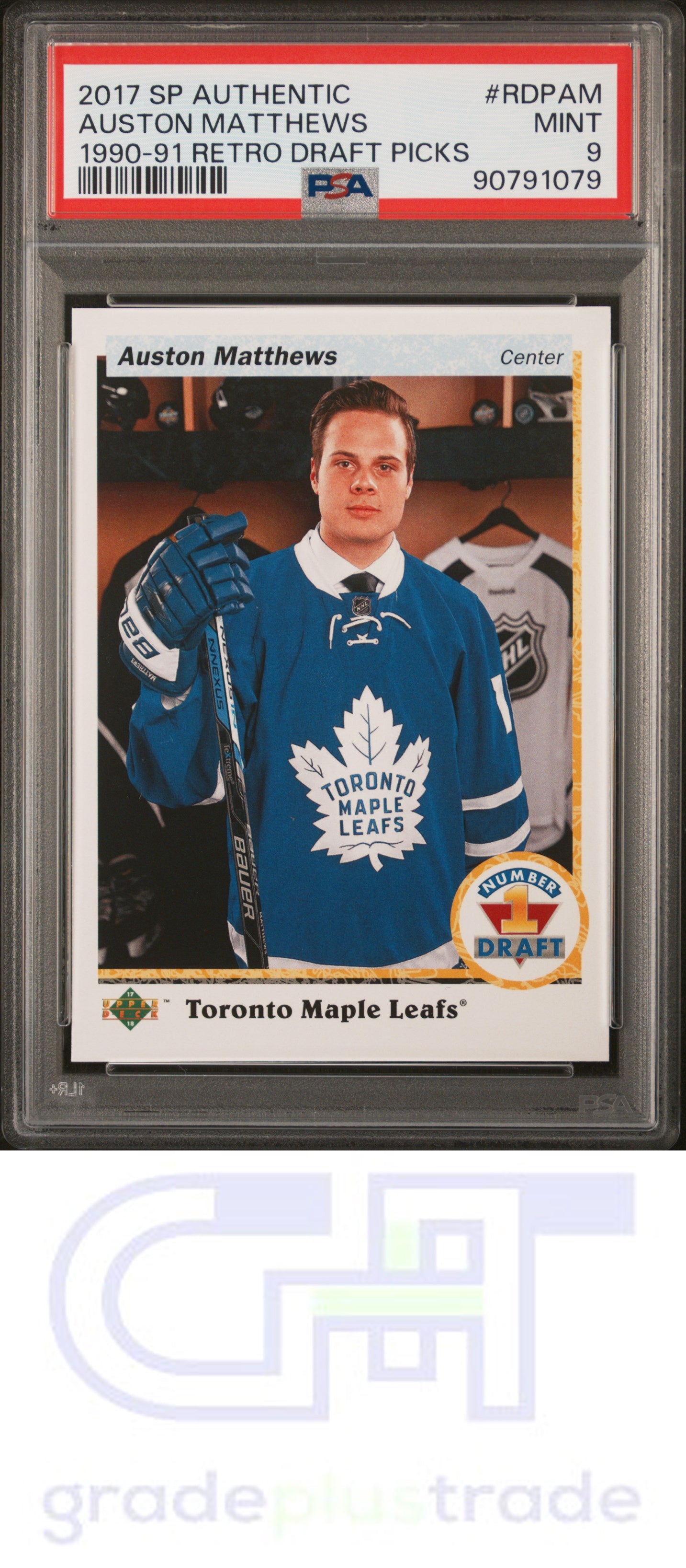 2017 Sp Authentic 1990-91 Retro Draft Picks #RDPAM Auston Matthews PSA 9