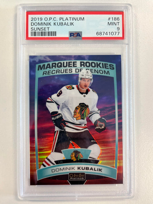 2019 O-Pee-Chee Platinum #186 Dominik Kubalik Sunset PSA 9