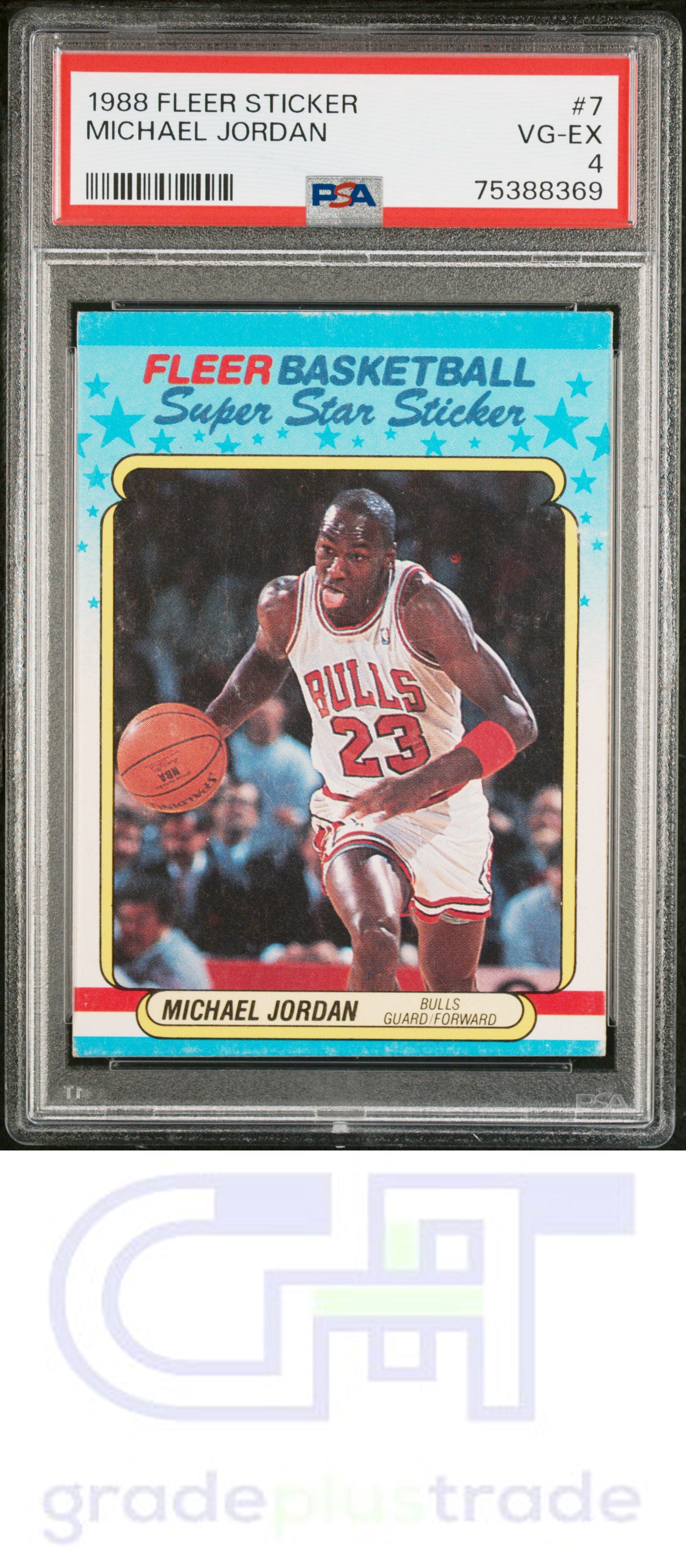 1988 Fleer Sticker #7 Michael Jordan PSA 4