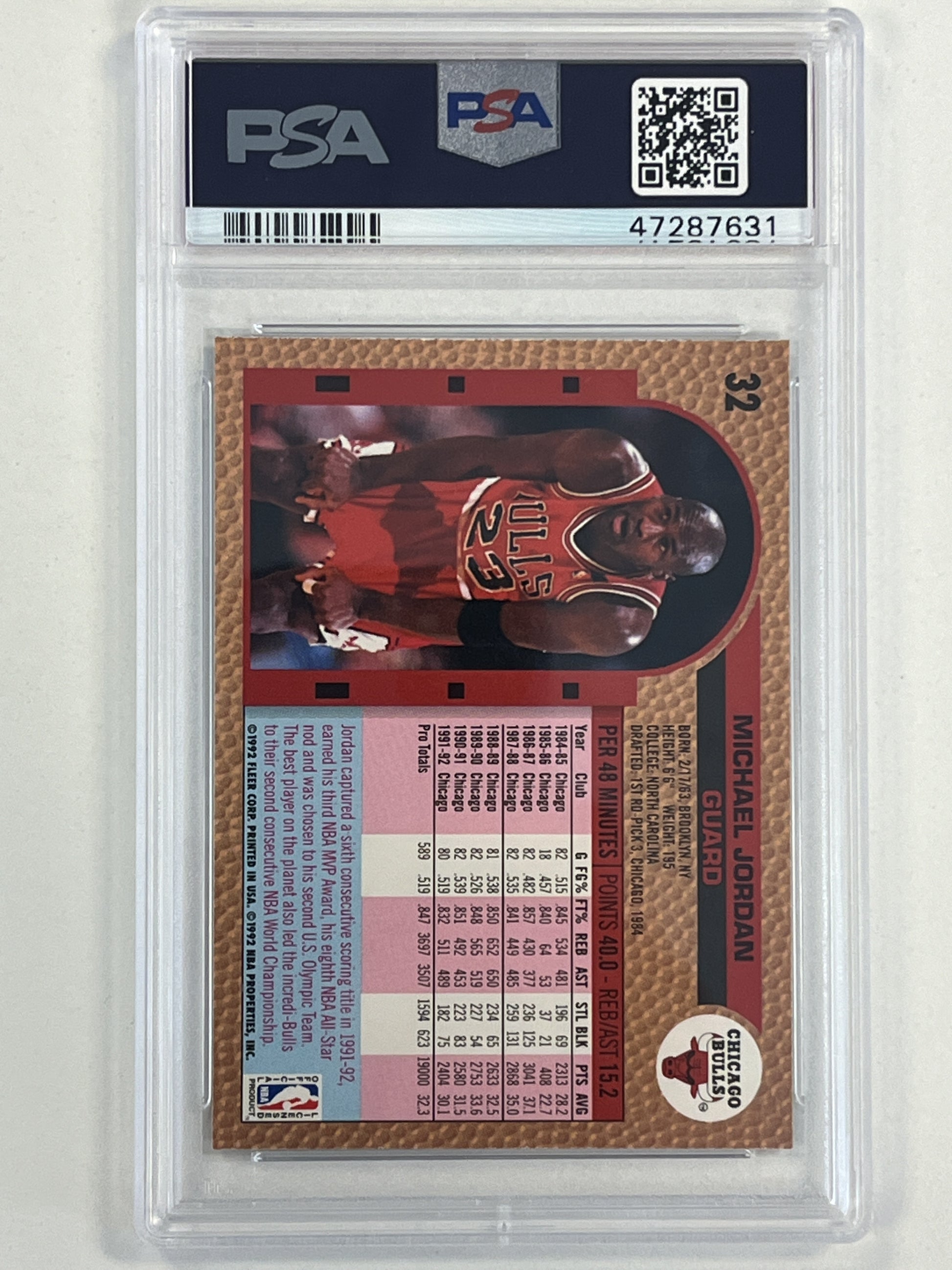 1992 Fleer #32 Michael Jordan PSA 9