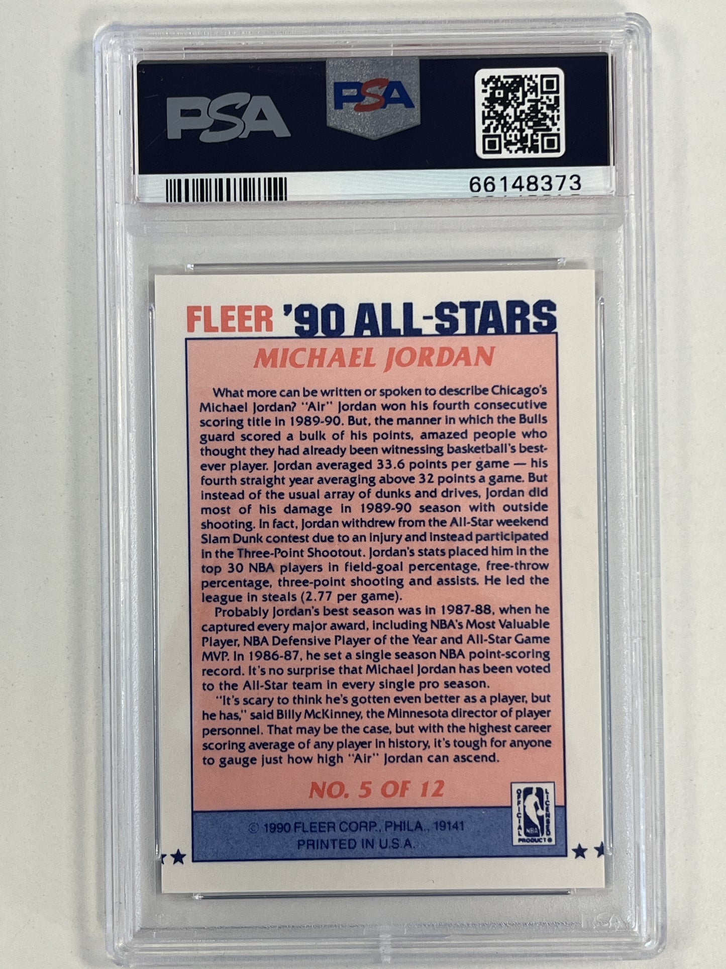 1990 Fleer All-Stars #5 Michael Jordan PSA 9