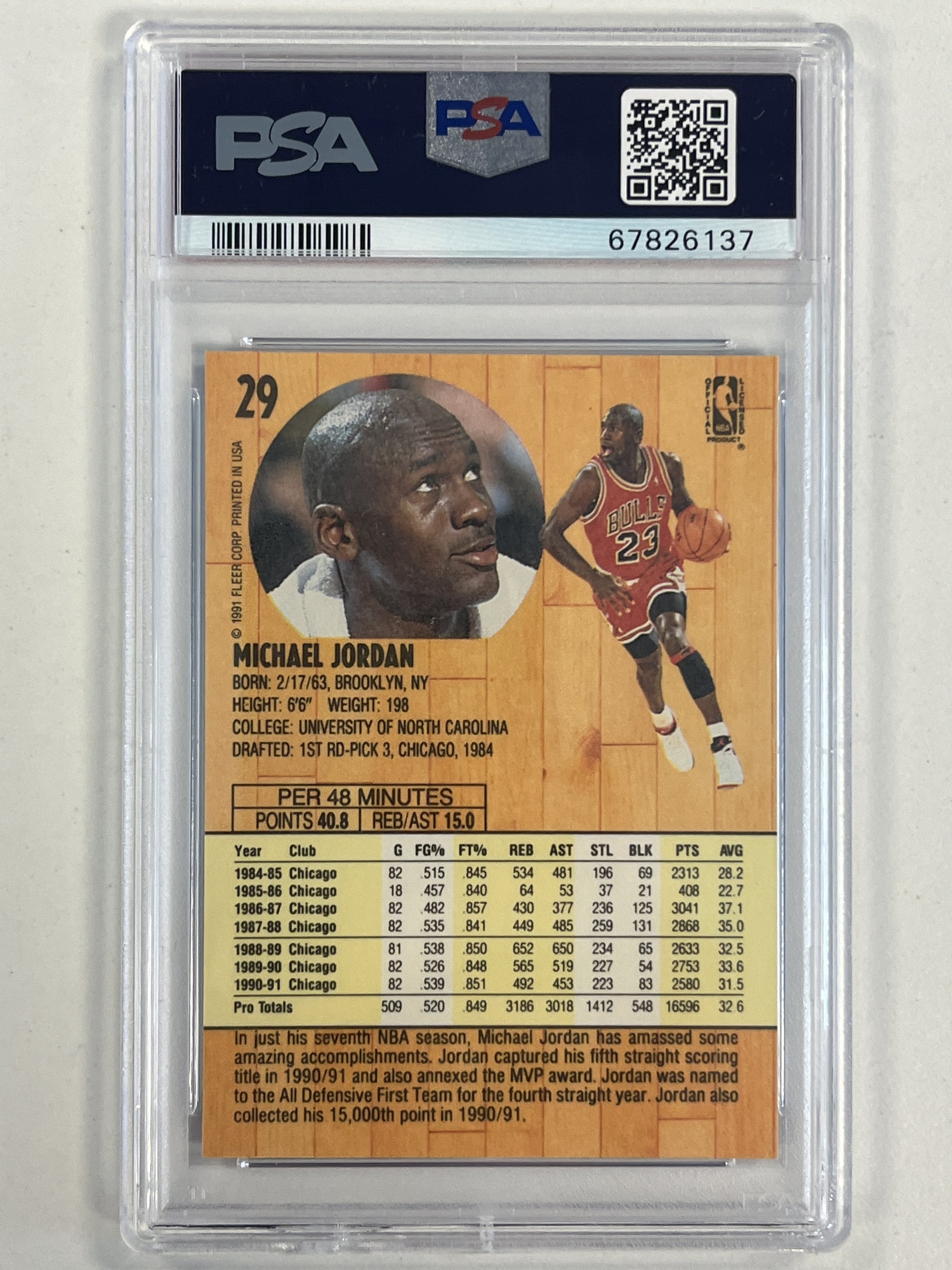 1991 Fleer #29 Michael Jordan PSA 8