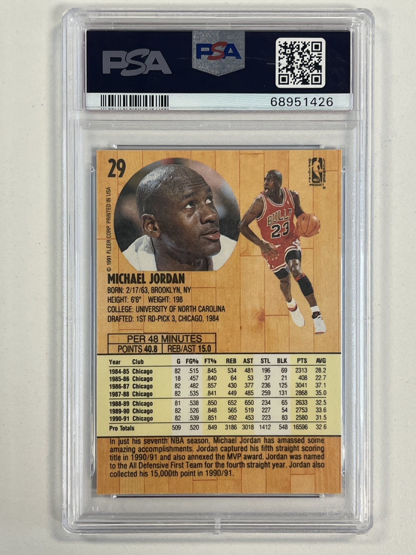 1991 Fleer #29 Michael Jordan PSA 7