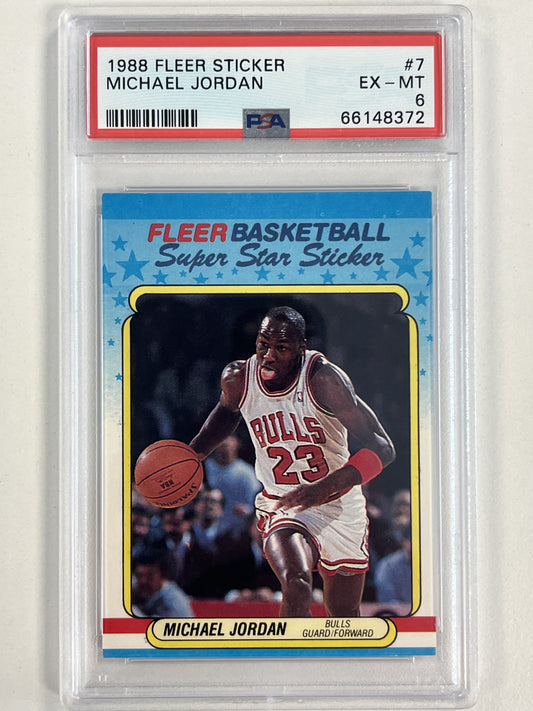 1988 Fleer Sticker #7 Michael Jordan PSA 6