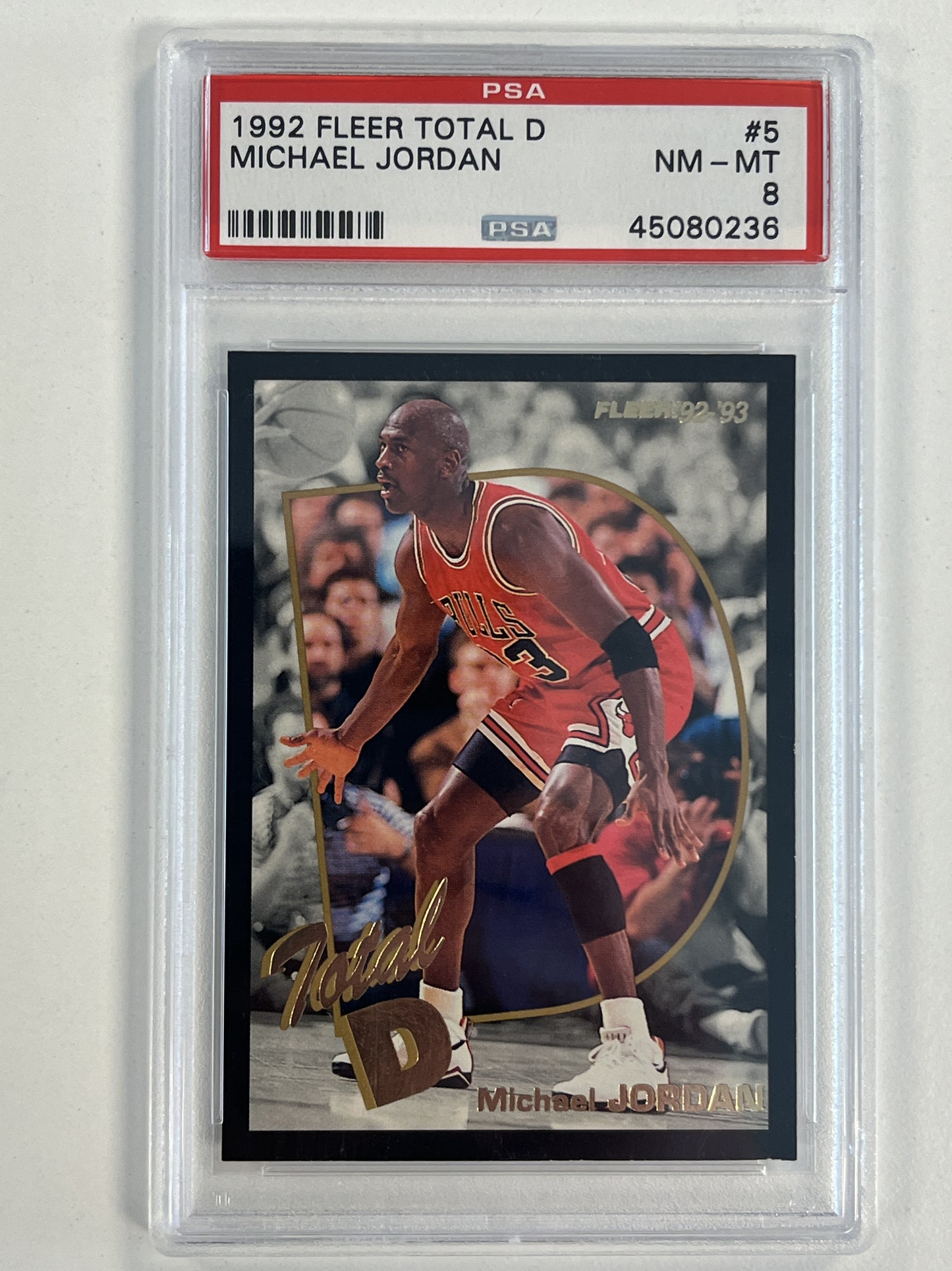 1992 Fleer Total D #5 Michael Jordan PSA 8