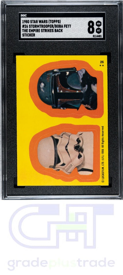 1980 Topps Star Wars #26 Stormtrooper/Boba Fett Sticker SGC 8