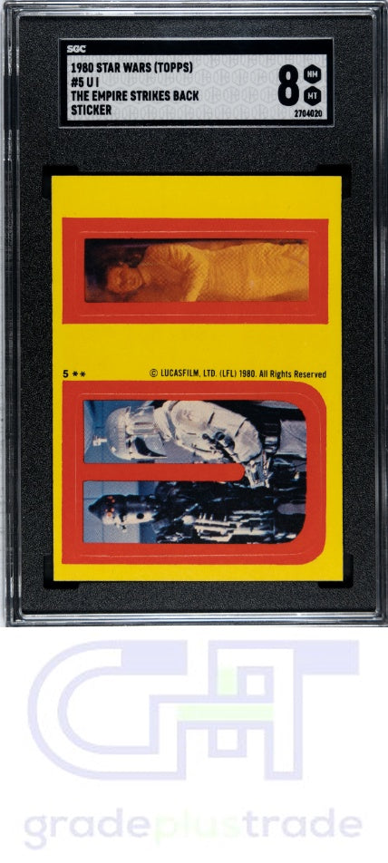 1980 Topps Star Wars #5 U I The Empire Strikes Back Sticker SGC 8