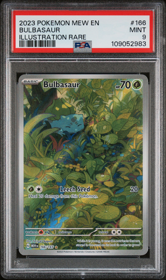 2023 Pokemon MEW-151 #166 Bulbasaur Illustration Rare PSA 9