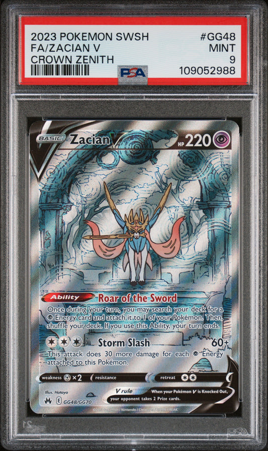 2023 Pokemon SWSH #GG48 Zacian V Crown Zenith PSA 9