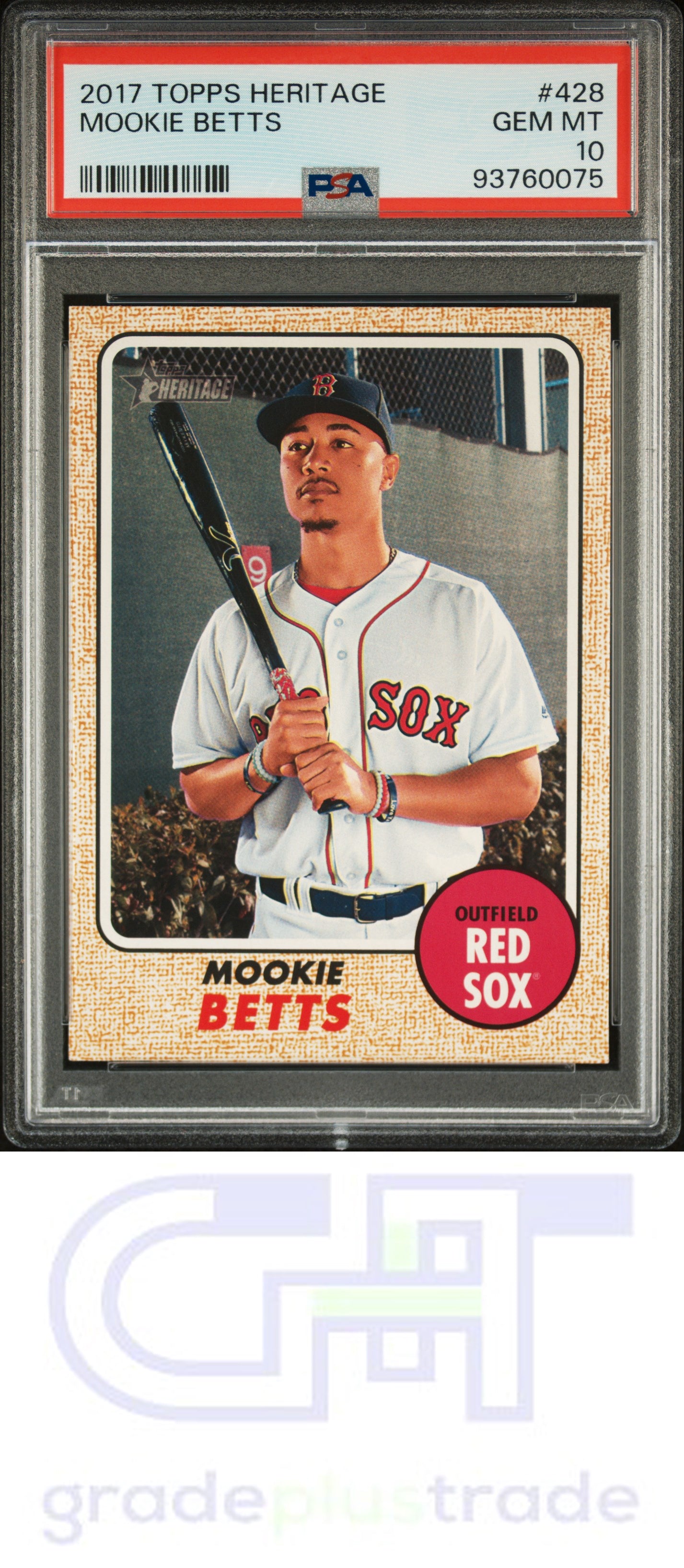 2017 Topps Heritage #428 Mookie Betts PSA 10