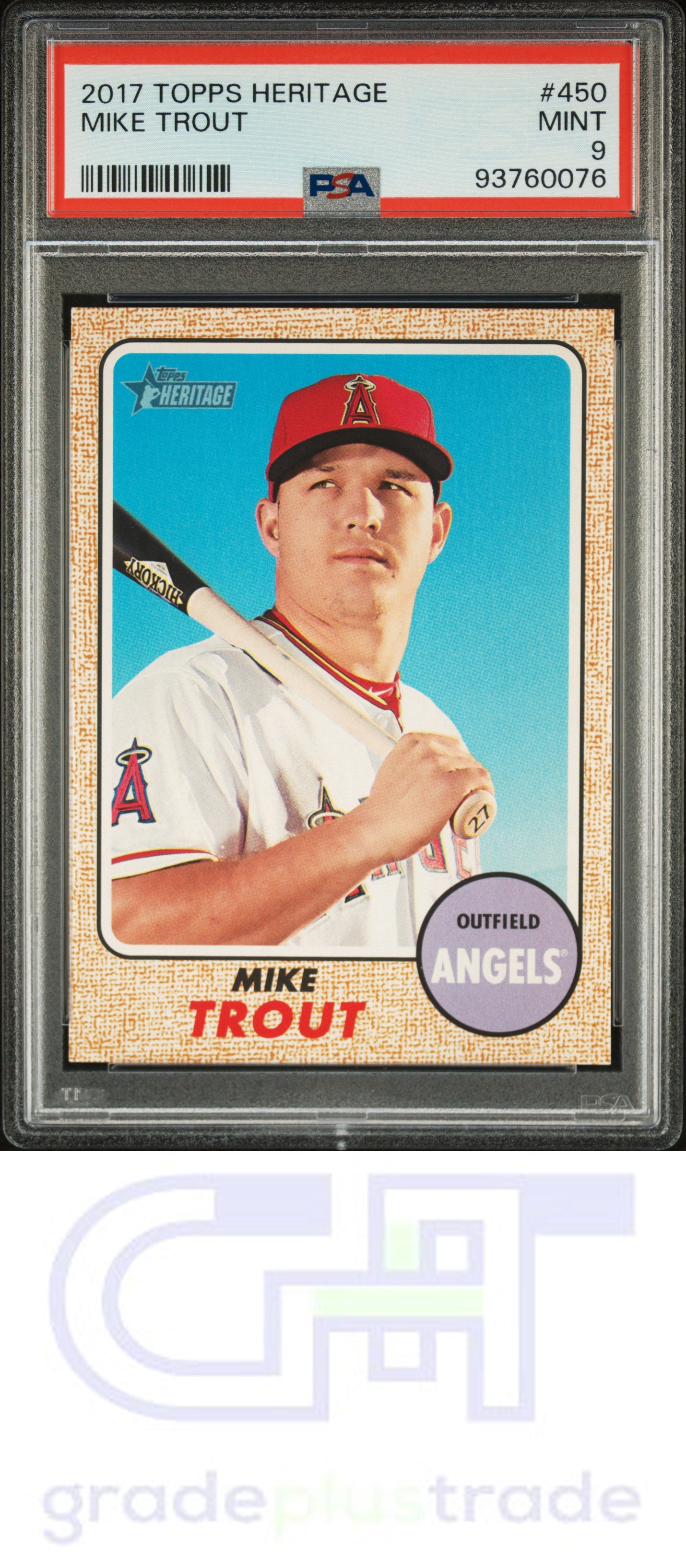 2017 Topps Heritage #450 Mike Trout PSA 9