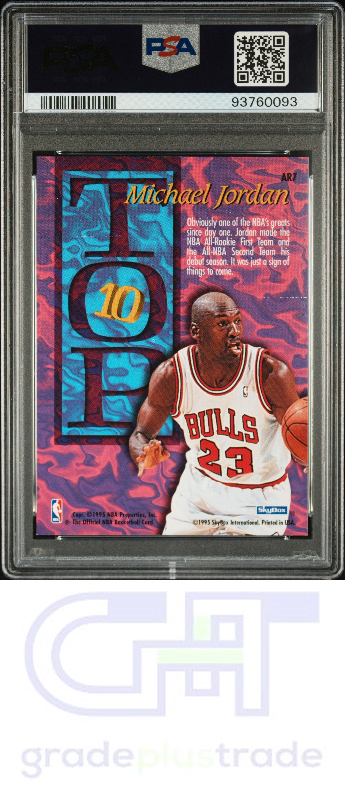 1995 Hoops Top Ten #AR7 Michael Jordan PSA 8