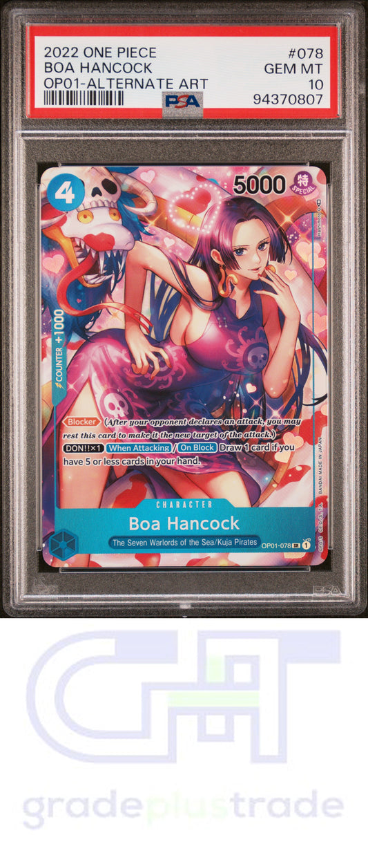 2022 One Piece Romance Dawn #078 Boa Hancock Op01-Alternate Art PSA 10