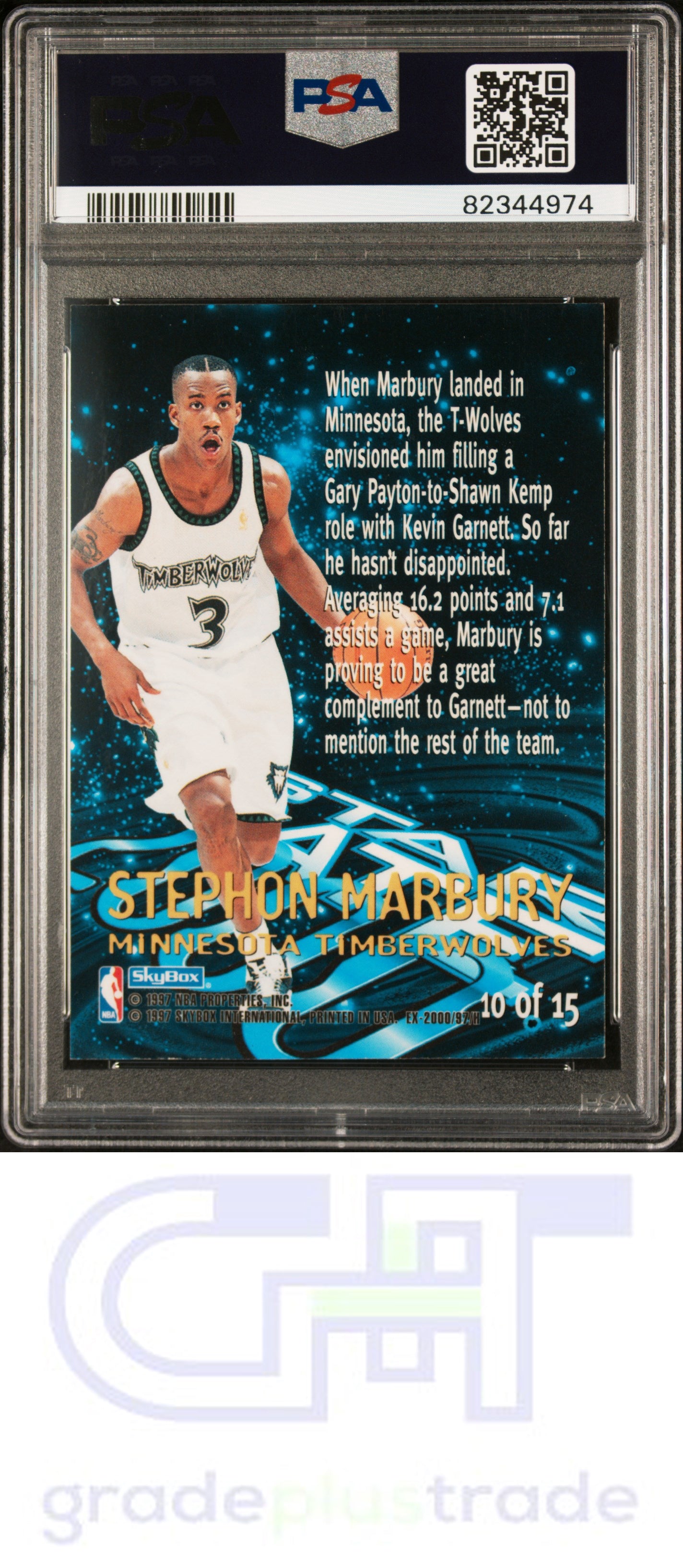 1996 Skybox E-X2000 Star Date 2000 #10 Stephon Marbury Star Date 2000 PSA 6