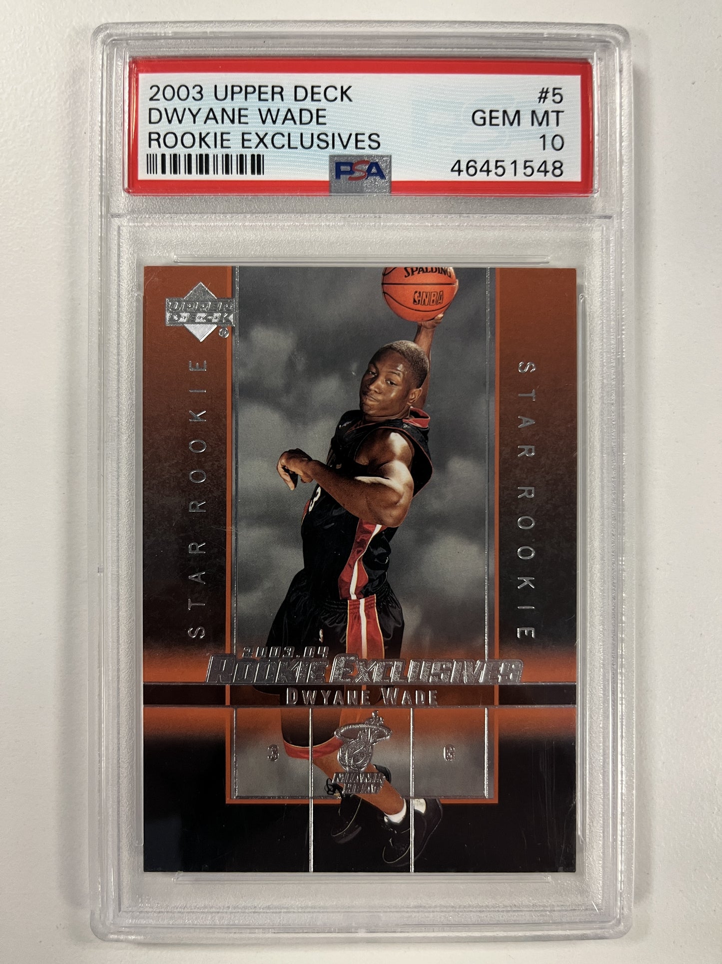 2003 Upper Deck Rookie Exclusives #5 Dwyane Wade Rookie Exclusives PSA 10